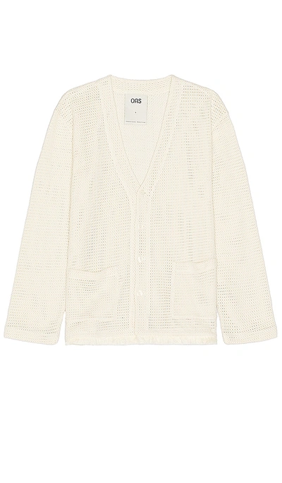 Shop Oas Ecru Net Cardigan In Off White