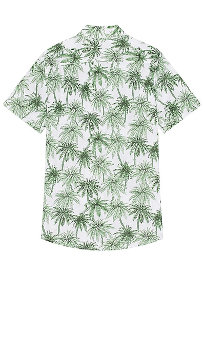 Shop Onia Jack Air Linen Jungle Palms Shirt In White & Multi