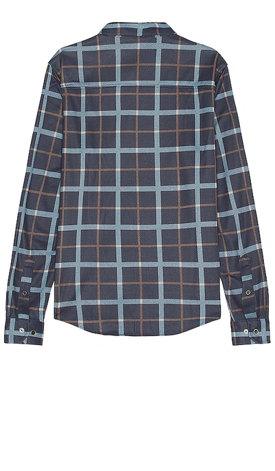 Shop Rhone Hardy Flannel Shirt In Navy Windowpane