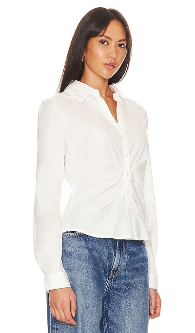 Paige Alera Gathered Button-front Shirt In White