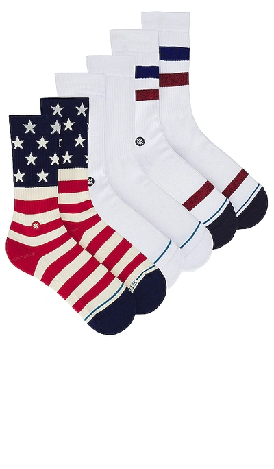 Shop Stance The Americana 3 Pack Sock In Multi