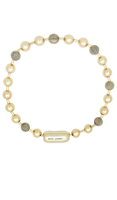 Shop Marc Jacobs Monogram Ball Chain Necklace In Light Antique Gold