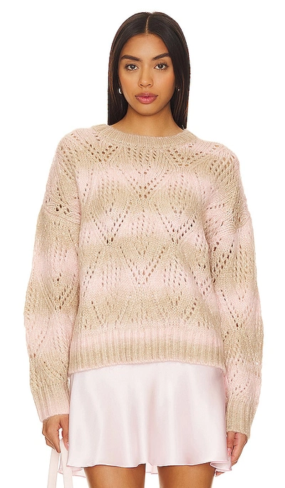Shop Sanctuary Pointelle Sweater In Pink Moonlight