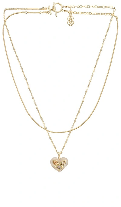 Shop Kendra Scott Penny Heart Multi Strand Necklace In Ivory Mother Of Pearl