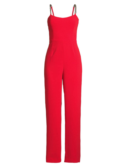 Shop Lilly Pulitzer Women's Zemira Chainlink Sleeveless Jumpsuit In Amaryllis Red