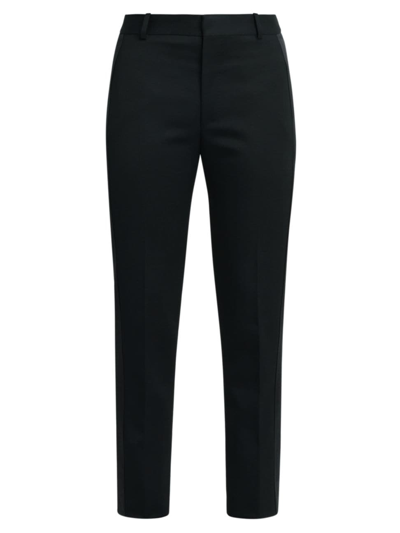 Shop Alexander Mcqueen Men's Evening Tuxedo-stripe Trousers In Black