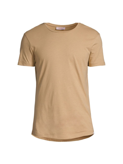 Shop Orlebar Brown Men's Cotton-blend Crewneck T-shirt In Biscuit