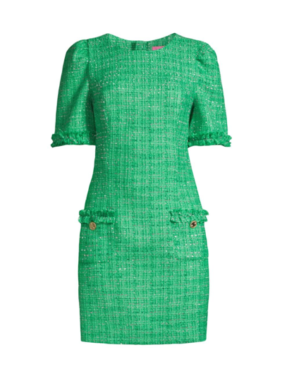 Shop Lilly Pulitzer Women's Ryner Bouclé Tweed Minidress In Kelly Green