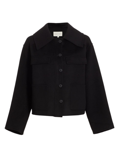 Shop Loulou Studio Women's Cilla Wool-blend Button-front Jacket In Black