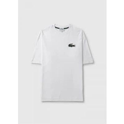 Shop Lacoste Mens Robert George Croc Oversized T-shirt In White