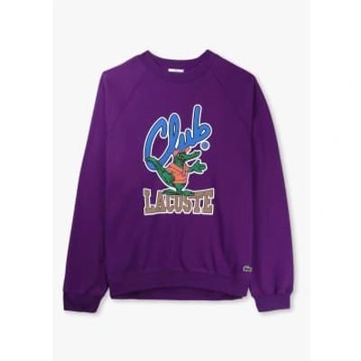 Shop Lacoste Mens Winter Elevated Essential Sweatshirt In Purple