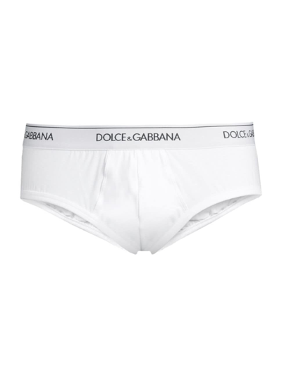 Shop Dolce & Gabbana Men's 2-pack Brando Briefs Set In Optic White