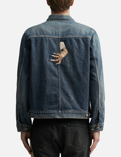 Undercover Embellished D-hand Denim Jacket In Blue