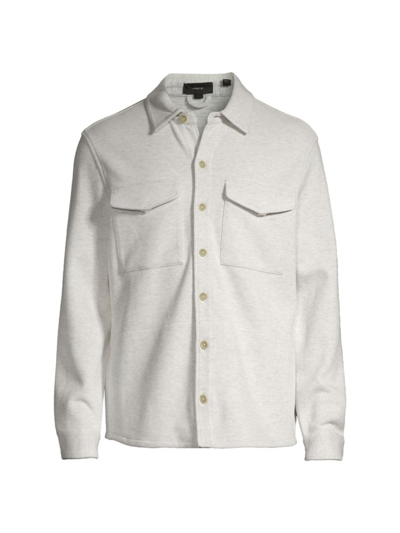 Shop Vince Men's Cotton-blend Shirt Jacket In Grey