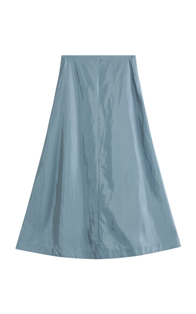 Shop By Malene Birger Taffeta Maxi Skirt In Blue