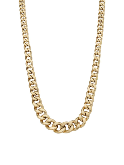 Shop Oradina Women's 14k Yellow Gold Carmine Curb Graduated Necklace