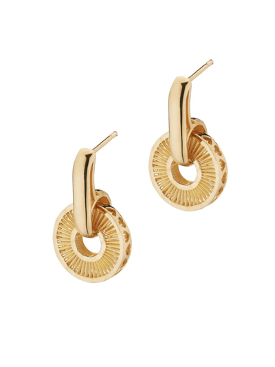 Shop Oradina Women's 14k Yellow Gold Icon Drop Earrings