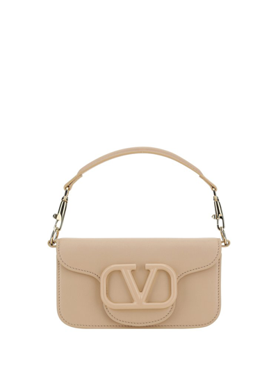 Shop Valentino Locò Foldover Top Shoulder Bag In Beige