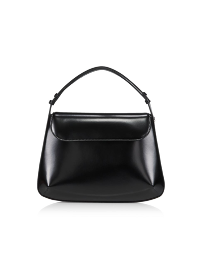 Shop Courrèges Women's Medium Leather Shoulder Bag In Black
