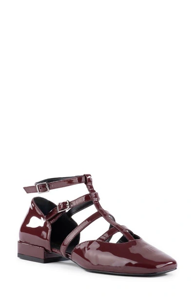 Shop Seychelles Kissing Booth Strappy Flat In Burgundy