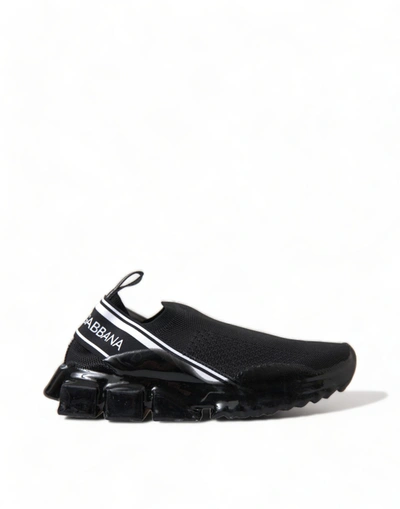 Shop Dolce & Gabbana Black Sorrento Slip On Low Top Sneakers Shoes