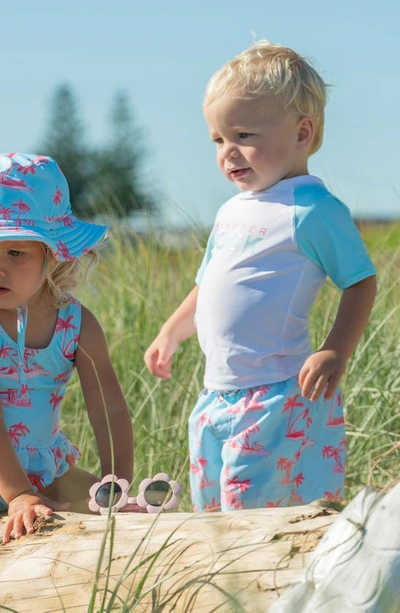Snapper Rock Kids' Lighthouse Island Two-piece Rashguard Swimsuit In Blue