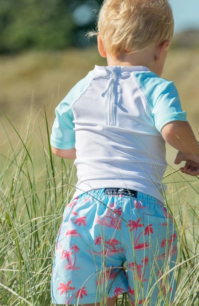 Snapper Rock Kids' Lighthouse Island Two-piece Rashguard Swimsuit In Blue