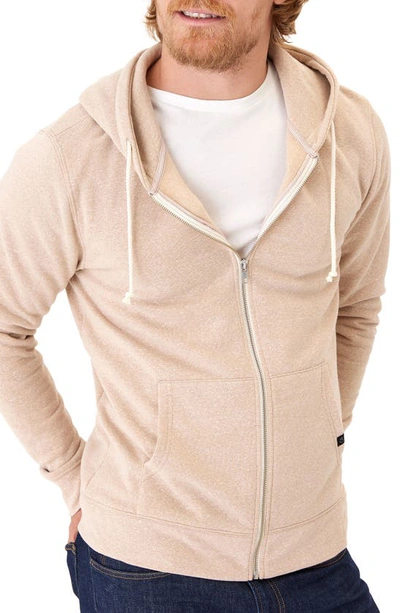 Shop Threads 4 Thought Trim Fit Heathered Fleece Zip Hoodie In Chai