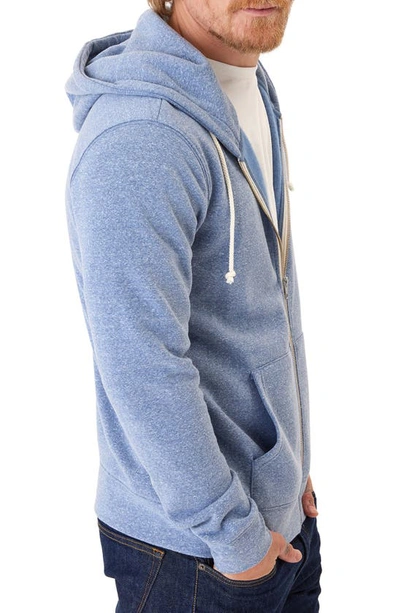 Shop Threads 4 Thought Trim Fit Heathered Fleece Zip Hoodie In Larkspur