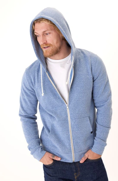 Shop Threads 4 Thought Trim Fit Heathered Fleece Zip Hoodie In Larkspur