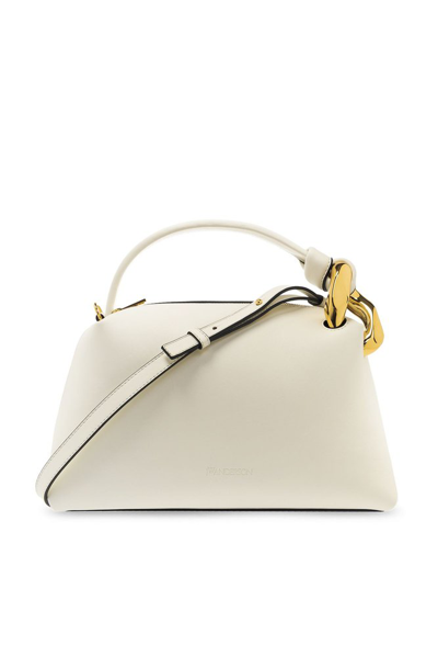 Shop Jw Anderson Chain Detailed Top Handle Bag In Beige