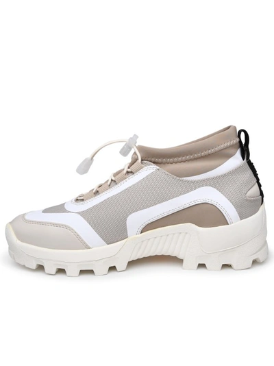 Shop Ganni Two-tone Recycled Polyester Sneakers Performance In White