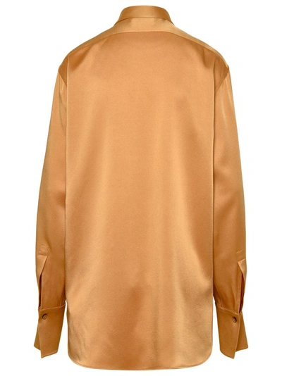Shop Jil Sander Honey Acetate Blend Shirt In Orange