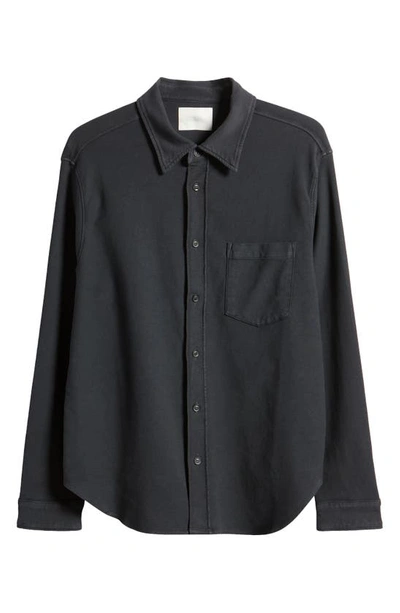 Shop Citizens Of Humanity Luca Bucket Dye Knit Button-up Shirt In Gravel