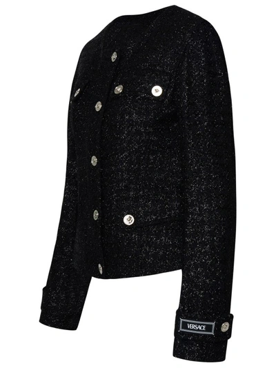 Shop Versace Black Virgin Wool Blend Jacket