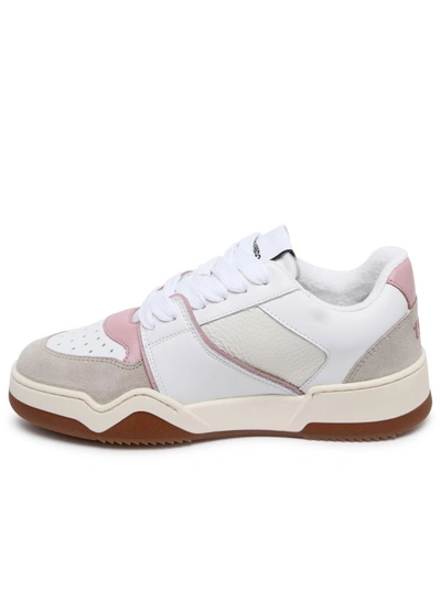 Shop Dsquared2 Spiker White Leather Sneakers