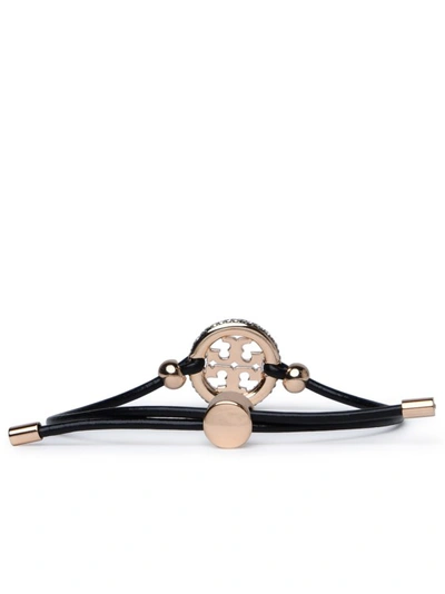 Shop Tory Burch Miller 'black Leather Bracelet In Not Applicable