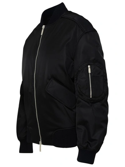 Shop Off-white Black Nylon Bomber Jacket