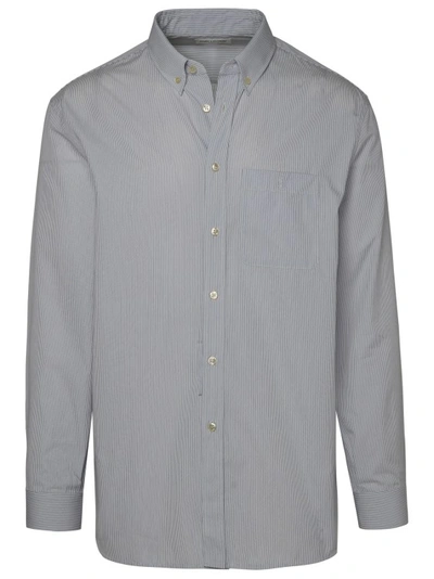 Shop Saint Laurent Cassandre Two-tone Shirt In Grey