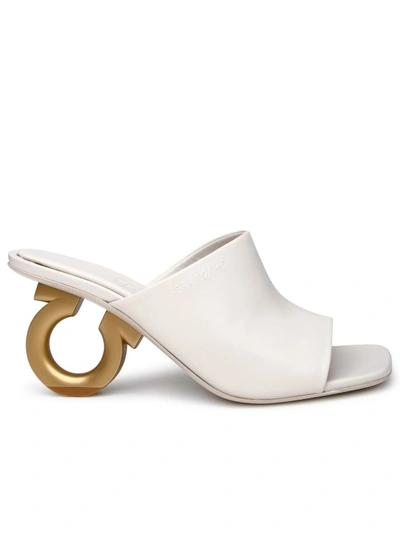Shop Ferragamo Astro Sandals In Ivory Leather In White
