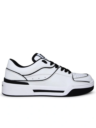 Shop Dolce & Gabbana New Rome White Leather Sneakers