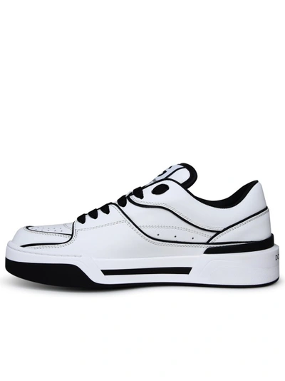 Shop Dolce & Gabbana New Rome White Leather Sneakers