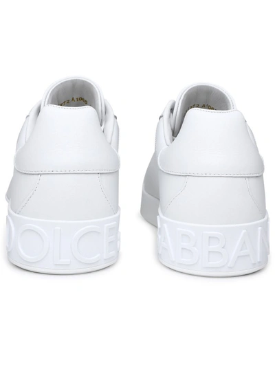 Shop Dolce & Gabbana Portofino White Leather Sneakers