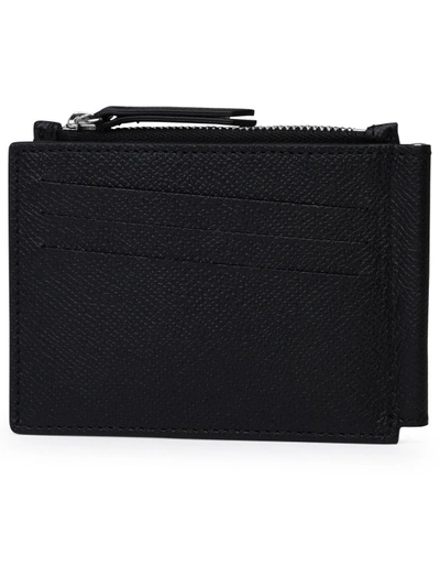Shop Maison Margiela Four Strices Black Leather Wallet