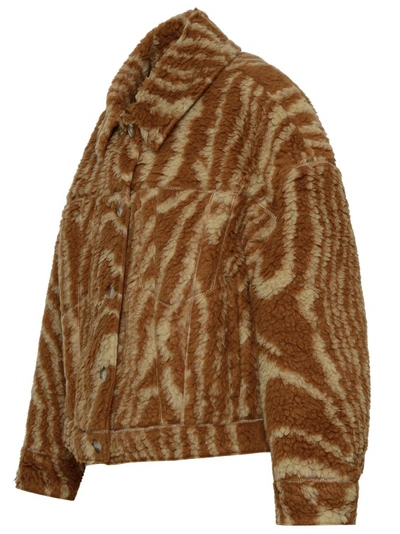 Shop Stella Mccartney Two-color Wool Blend Jacket In Brown