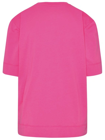 Shop Ganni Fuchsia Cotton T-shirt In Pink