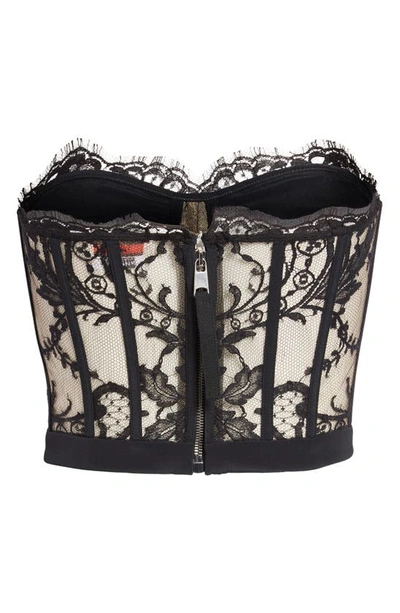 Shop Alexander Mcqueen Semisheer Strapless Corset Top In 1000 Black