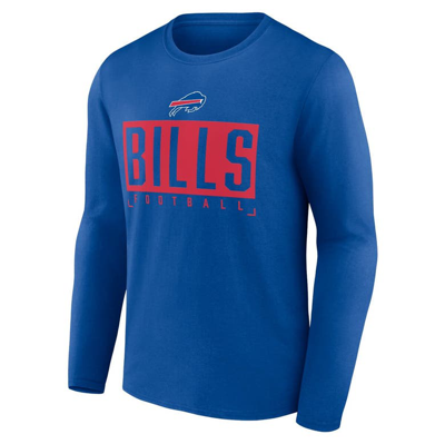 Shop Fanatics Branded Royal Buffalo Bills Stack The Box Long Sleeve T-shirt