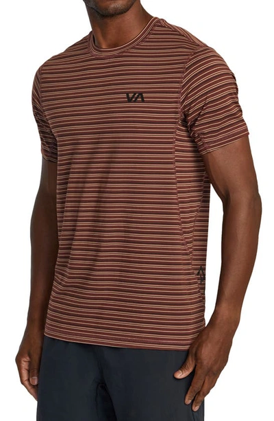 Shop Rvca Sport Vent Stripe Performance Graphic T-shirt In Burgundy