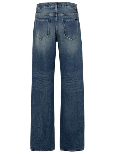 Shop Saint Laurent Blue Cotton Jeans